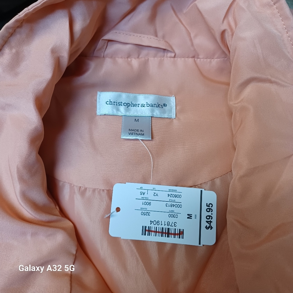 Christopher & Banks New Women Size M Peach Fabric Label Vest - Picture 12 of 13